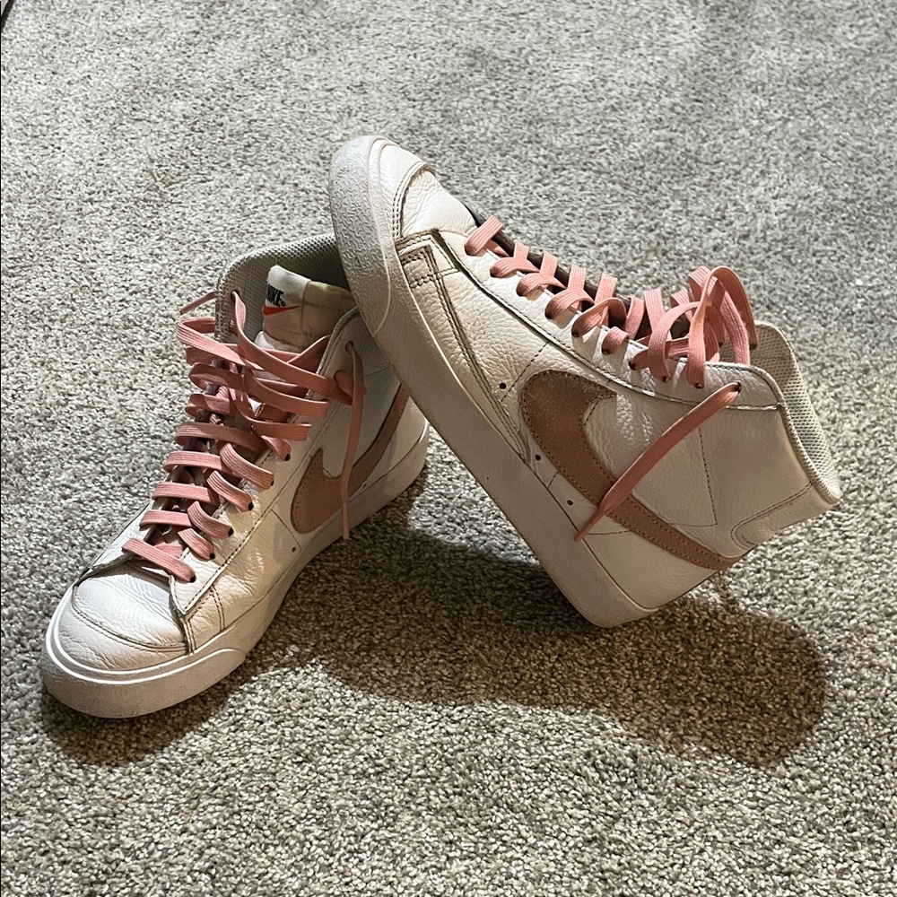 Nike Women's Custom Blazors - White and Pink